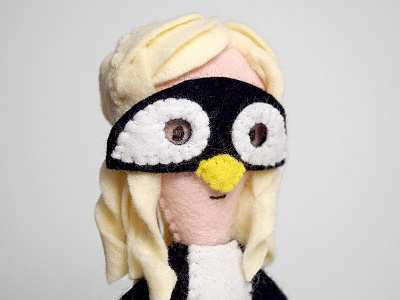 penguin doll felt mask penguin sewn