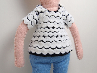 lace shirt. doll felt lace sewn