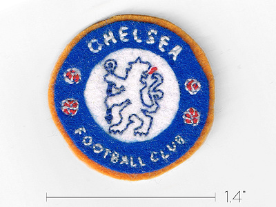 chelsea football club emblem embroider felt football hand sewn soccer stitched