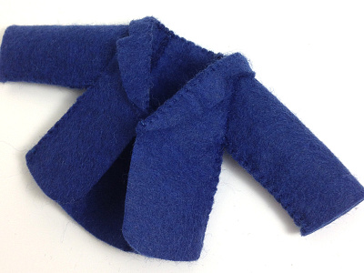 felty jacket blazer blue felt hand jacket sewn