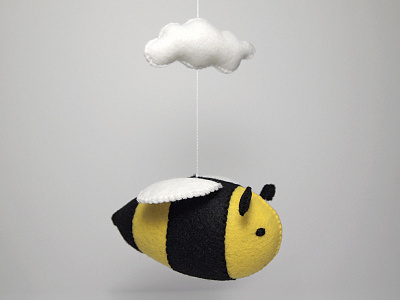 felty bee bee buzz cloud felt handmade plush sewn stuffed