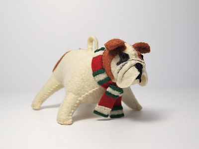 felty english bulldog bulldog dog english felt plush scarf sew