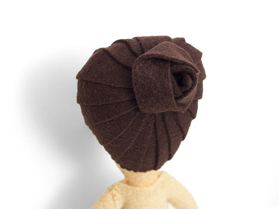 Felty Bun bun doll felt hair