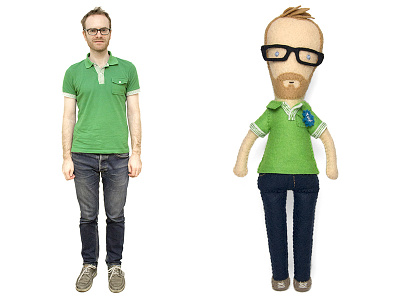 St. Patty Side-By-Side doll felt glasses green portrait