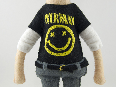 Felty Teen Spirit doll embroidery felt nirvana shirt stitch tee