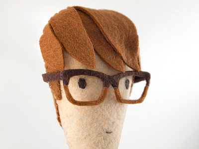 Felty Hair and Glasses doll felt glasses hair handmade stitched