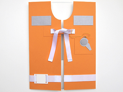 Life Vest Folder folder life paper safety vest whistle