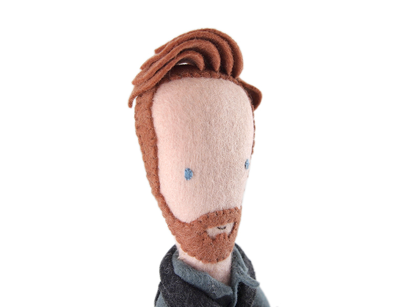 Felty fun hair. beard doll felt hair portrait red redhead