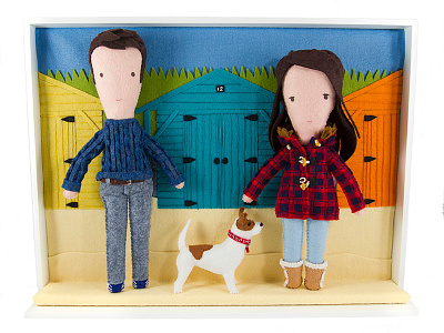 Felty F-ing Cute Portrait beach coat dog doll felt hand handmade portrait stitched uk