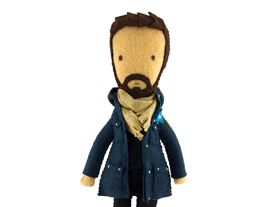 5 / 100 Days of Dolls beard coat doll felt hand handmade portrait scarf stitched