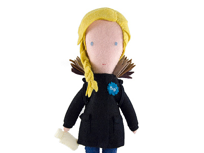 8 / 100 Days of Dolls bottle braid doll felt hair hand handmade portrait stitched water