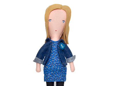 10 / 100 Days of Dolls boots doll felt hand handmade jacket jean portrait stitched