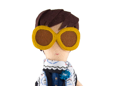 Felty Shades doll felt handmade portrait scarf shades sunglasses