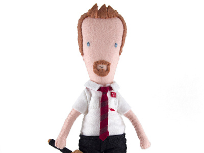 Felty Shaun of Shaun of the Dead dead doll felt handmade portrait shaun shaun of the dead zombies