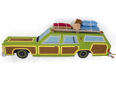 Felty Family Truckster art family truckster felt handmade luggage national lampoon vacation sculpture wagon