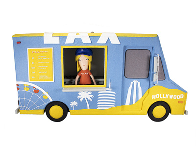 LA Themed Food Truck doll felt ferris wheel food truck foodtruck gallery1988 grill handmade la dodgers lacma lax los angeles palm tree stitched