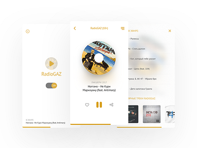 RadioGAZ - ios app app design gaz gazgolder ios iphone sketch app ui ux vk web