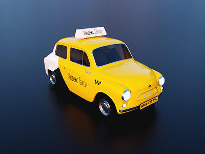 Zaporozhets taxi 3d adobe c4d cinema color corona design identity render taxi yandex yellow