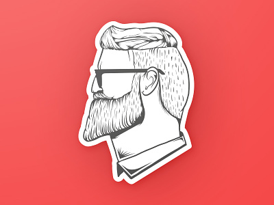 Sticker idea beard decal glasses hipster mule sticker sunglasses