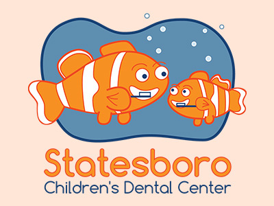 Pediatric Dental Logo brush children clown fish dentist fish illustration kids logo nemo pediatric teeth