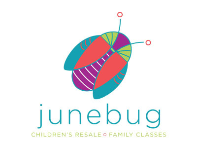 Junebug branding bug children family icon junebug kids logo
