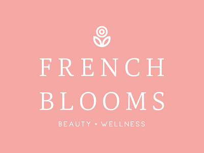 French Blooms Logo beauty brand classic elegant feminine floral health logo minimal pink simple wellness