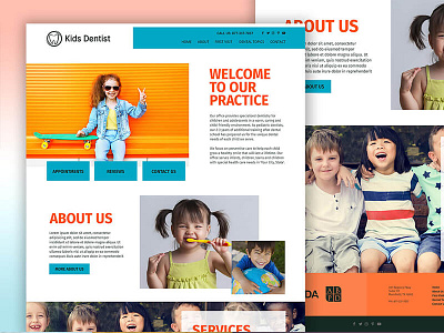 Website Template - Fusion bold children colorful dentists fun kids pediatric template web design website wordpress