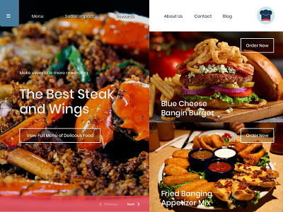 Restaurant Ordering Design Concept Landing Page