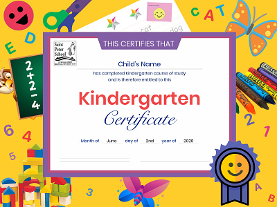 My Daughters Kindergarten Certification Coronavirus