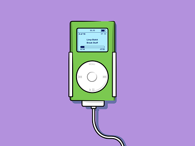 iPod Mini design flat graphic illustration ipod mini mp3 music vector