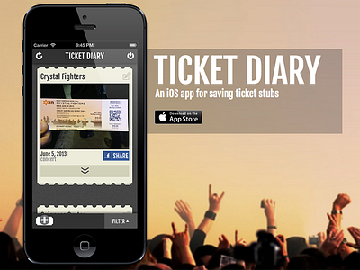 Ticket Diary Landing Page app design ios landing page orange photo ticket diary tickets ui ux web website