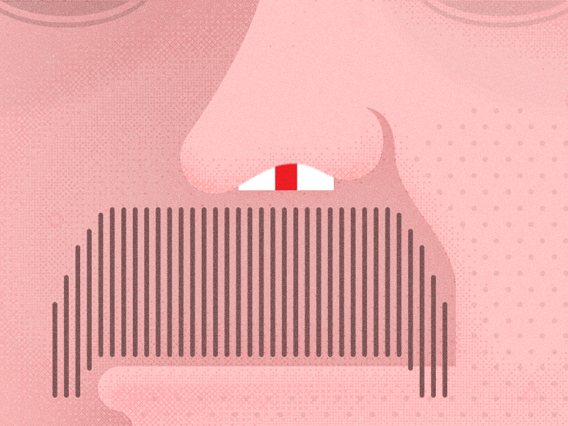 Little Present [GIF] animated face gif gross illustration mustache nose present