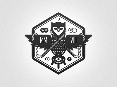 Secret Owl 2008 branding crest eye illustration logo mark numerals owl roman rope secret society
