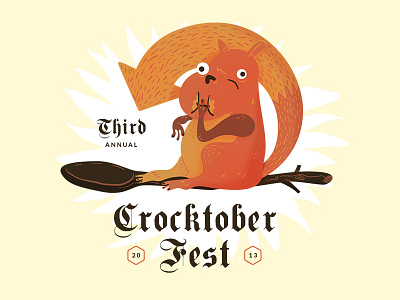 Crocktober 2013 cook off crockpot crocktober crocktoberfest illustration octoberfest spoon squirrel