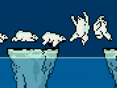Leapin' arctic bear game iceberg ipad iphone jump leap pixel polar water