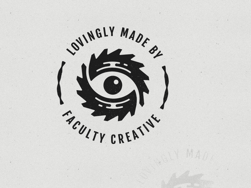 The Faculty Stamp of Approval faculty stamp logo icon brand branding eye saw blade love craft