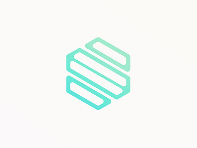 Superlovely badge brand cube logo mark s shield strong teal