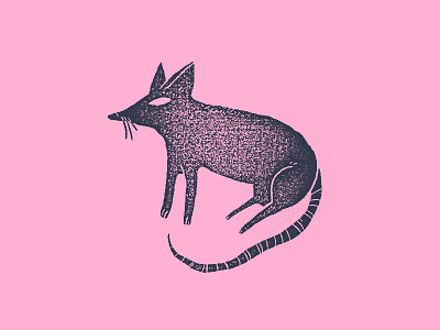 A Rat blue dirty grit gritty illustration mouse pink rat