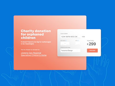 Credit card checkout concept for charity donation