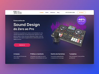 Sound Design Course Landing Page freelance landing landing page online course sound sound design ui ui design uiux web design