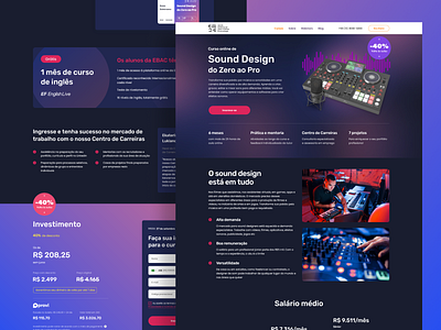 Sound Design Course Landing Page audio audio effects course education freelance landing landing page online course online education sound sound design ui ui design uiux ux design uxui uxui design web design web designer webdesign