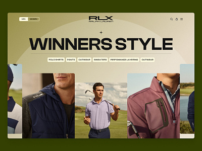 Golf Clothes Store Concept - Design Challenge clothes design ecommerce fashion freelance golf golf clothes golfing online store ralph lauren rlx ui ui design uiux web design web designer webdesign