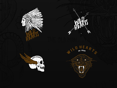 Wild Hearts branding collection design drawing dribbble heart illustration vintage wild