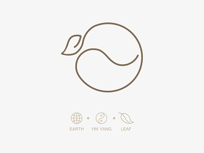 Earth - Spiritual branding earth icon leaf line art logo logo natural single line spiritual yin yang