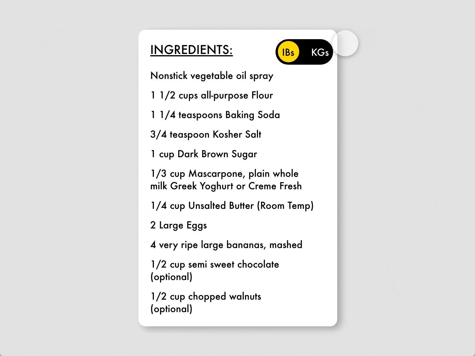 Ingredient Measurement Toggle adobe adobexd animated gif animation clean design minimal mobile modern toggle ui ui design uidesign xd xd design