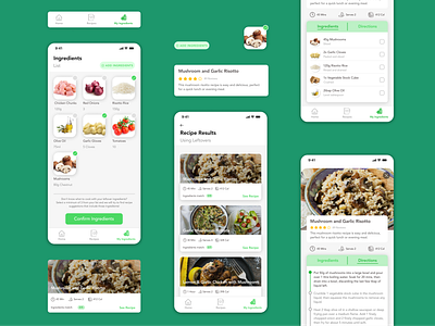Leftover Ingredient Recipe Design and Components clean components cooking design figma figmadesign ingredients minimal mobile modern recipe simple ui uidesign