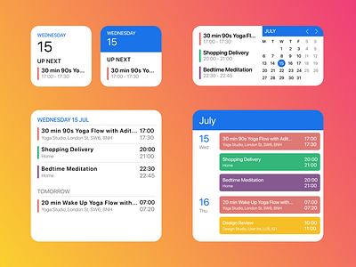 Daily UI 38 - Calendar Widgets