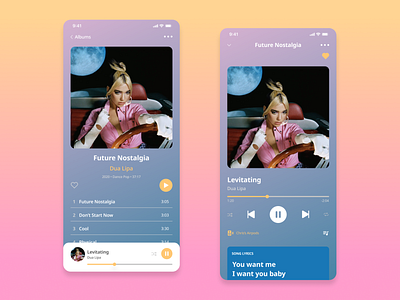 Daily UI 009 - Music Player dailyui dailyui009 dailyuichallenge designchallenge figma figmadesign mobile modern music musicplayer player simple ui