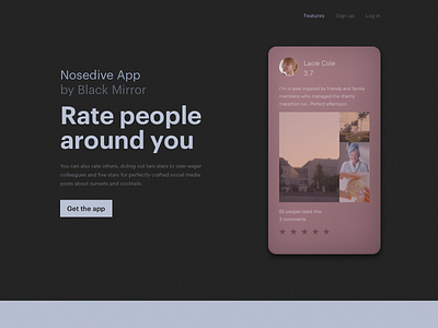 Landing Page app black dailyui landing mirror phone ui