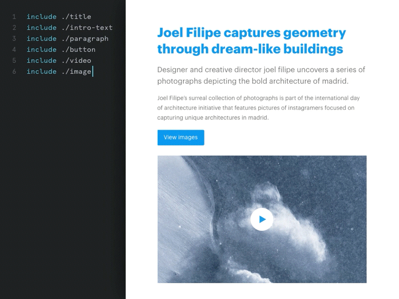 Email builder with pug.js